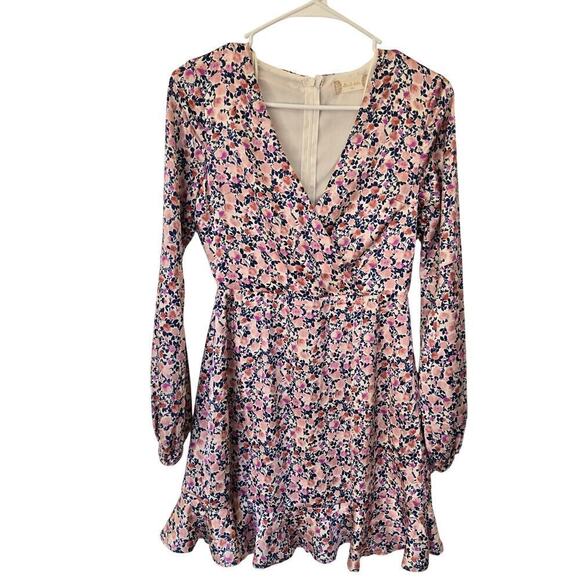 Altar'd State Dresses & Skirts - Altar'd State Antoine Dress Long Sleeve Satin Floral Fairy Boho Feminine Sz XS